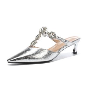 Женские сандалии с закрытым носком, устойчивые к истиранию, серебристые TATAYA, Silver