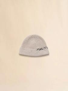 Шапка-бини с вышитым логотипом Marni, нейтральный