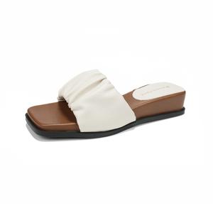 Резиновые тапочки-слайды женские абрикосовые QITUMAUL, Apricot[Platform Height Increasing 4Cm]