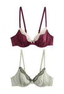 Бюстгальтер Next NON PAD PLUNGE FIT HIGH SHINE 2-PACK, Plum Green/Purple