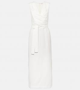 Платье миди со сборками Brunello Cucinelli, Naturale