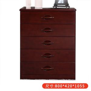 Yu Senyi Комод 80х40х90 см для дома из массива вяза в современном китайском стиле, 5 ящиков, цвет Amber Red, сборка