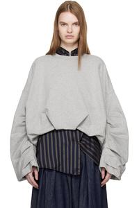Dries Van Noten Серая драпированная толстовка