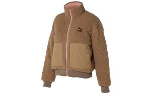Женская бархатная куртка Puma, цвет Brown/Pink