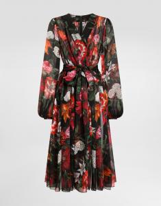 Шифоновое платье с цветочным принтом Dolce & Gabbana, принт