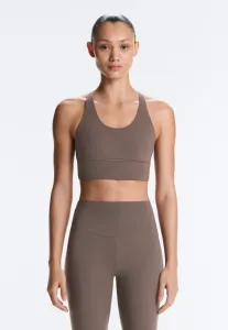 Спортивный бюстгальтер с лямками на спине. 32977901 спортивный бюстгальтер со средней степенью поддержки. Oysho, Metallic Grey