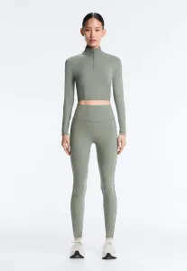 Топ comfortlux в рубчик с длинными рукавами Oysho, Mottled Green