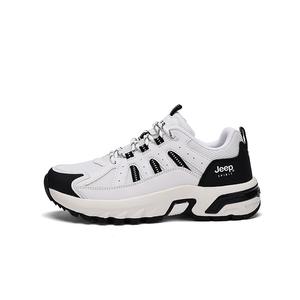 JEEP SPIRIT Прочные дышащие низкие уличные туфли женские бело-черные, цвет White Black
