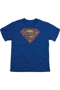 Футболка DC Comics с ретро-логотипом Супермена в винтажном стиле для детей Gildan, синий