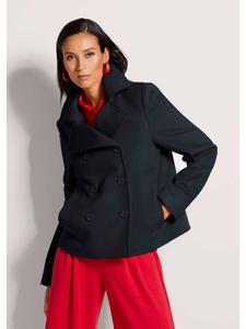 MADELEINE Элегантное пальто-бушлат с карманами, темно-синего цвета