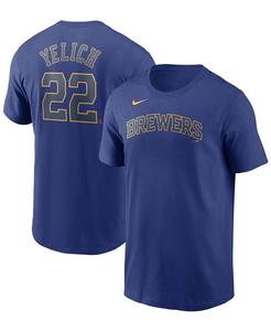 Мужская футболка Christian Yelich Royal Milwaukee Brewers с именем и номером Nike, синий