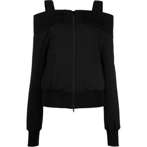 Yohji Yamamoto Вязаная куртка с молнией на одно плечо, Black