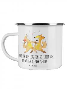 Эмалированная кружка на 30-ю годовщину свадьбы (жемчужную годовщину свадьбы) прозрачная Mr. & Mrs. Panda