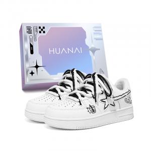 HUANAI Износостойкие и легкие низкие кроссовки для скейтбординга унисекс белого и черного цвета