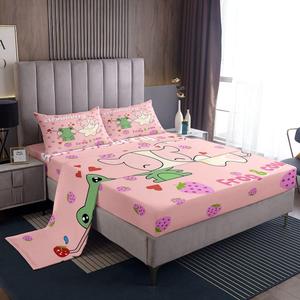 Erosebridal Детский комплект постельного белья Kawaii Strawberry с милыми животными, розовый, Strawberry Milk