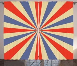 Шторы ABAKUHAUS Sunburst Rustic Curtain, Vintage Rays Windmill Art, универсальные ленточные шторы для гостиной с петлями и крючками, 280 x 225 см, потолочный цвет: ярко-синий Abakuhaus