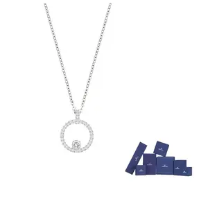 Swarovski Родированное ожерелье женское серебряное