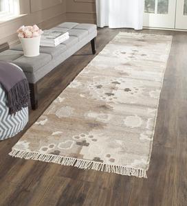 Ковер-дорожка SAFAVIEH, 69 x 305 см, Natural Kilim Collection, Grey & Multi, ручной работы марокканский бохо-племенной из шерсти и вискозы, идеален для помещений с высокой проходимостью в гостиной, спальне (NKM318A)