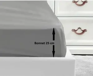 Простыня на резинке Lovely Home Grey Light Grey Двуспальная кровать 160 x 200 см LOVELY HOME