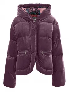 Бархатная куртка-пуховик Versace Jeans Couture, фиолетовый