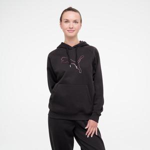 PUMA Женская хлопковая толстовка с капюшоном - черная