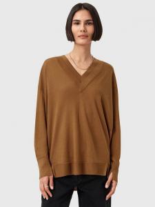 Бернский шерстяной джемпер с V-образным вырезом AllSaints, Caramel Brown