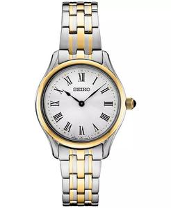 Женские двухцветные часы-браслет из нержавеющей стали Essentials 29 мм Seiko, серебро