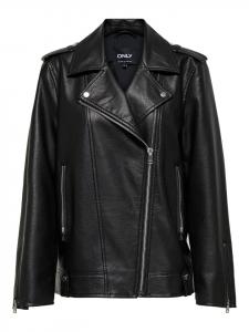 Кожаная куртка ONLY, черный
