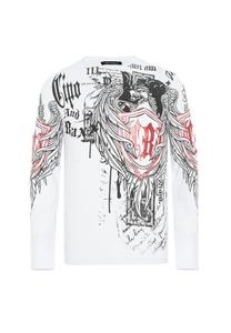 Рубашка с длинными рукавами и крутым принтом CIPO & BAXX, белый
