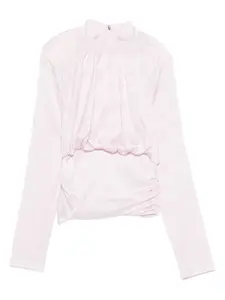 Блузка с цветочным жаккардом и длинными рукавами Rotate Birger Christensen, розовый