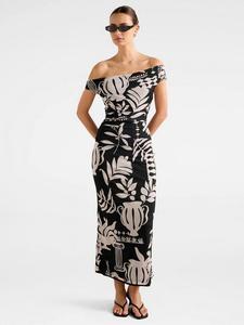 Платье миди Gisella с цветочным принтом и сетчатыми вставками Forever New, Mono Rhodes Collage