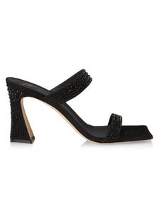 Сандалии из ванильных кристаллов и замши Giuseppe Zanotti, цвет Nero Crystal