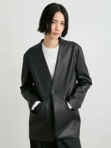 Кожаная куртка без воротника Miesrohe, цвет Blk[009]