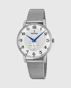 Мужские часы F20568/1 Acero Classico из серебристой стали Festina, серебряный