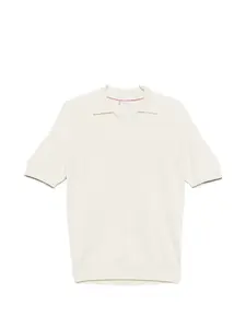 Трикотажная футболка с V-образным вырезом Brunello Cucinelli, бежевый