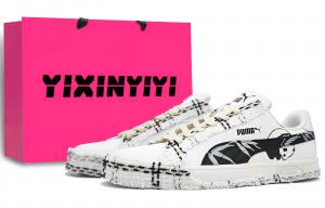 PUMA Износостойкие и легкие низкие кеды Smash Vulc для скейтбординга унисекс black white