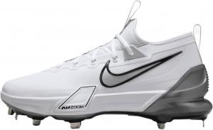 Бейсбольные бутсы Nike Force Zoom Trout 9 Pro Low для мужчин, White/Black/Pure Platinum/Metallic Silver
