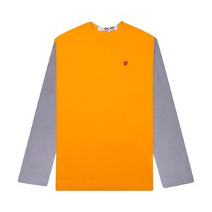 Двухцветная футболка Comme des Garçons PLAY Желтый/Серый