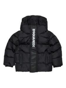 Куртка-пуховик с капюшоном DSQUARED2 KIDS, черный