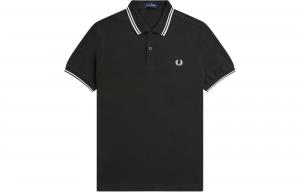 Короткая поло с короткими рукавами и двумя контрастными концами FRED PERRY, зеленый