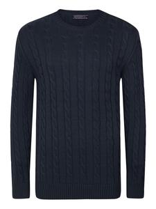 Свитер косой вязки темно-синего цвета Felix Hardy