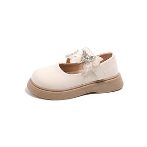 Дышащие низкие детские кожаные туфли для детей TONYBEAR, бежевый