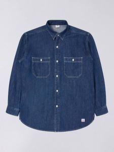 Джимовая рабочая рубашка Edwin, Dark Blue Wash