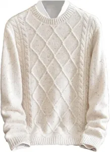 Мужской свитер из кашемира с круглым вырезом и ромбовидным узором