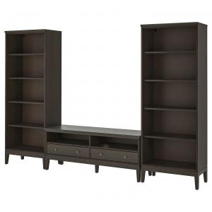 Комбинация для хранения телевизора IDANÄS IKEA, 325x40x211 см, цвет dark brown/stained