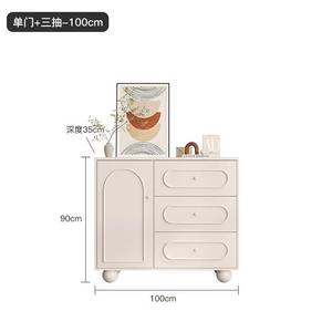 Yu Senyi Комод 100 см для спальни и гостиной настенный, кремовый, из дерева, 1 дверь + 3 ящика
