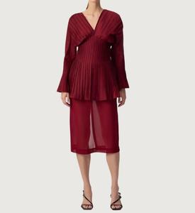 Touche Prive Плиссированная туника "Рейчел" красного цвета