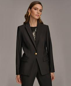 Женский пиджак на одной пуговице и узкие брюки до щиколотки Donna Karan New York, Black