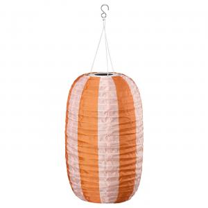 Подвесной светильник, полосатый, на солнечных батареях, оранжево-розовый, 43 см. IKEA Solvinden