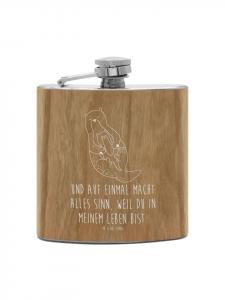 Mr. & Mrs. Panda Фляжка Flachmann Lama Regenbogen mit Spruch in Braun